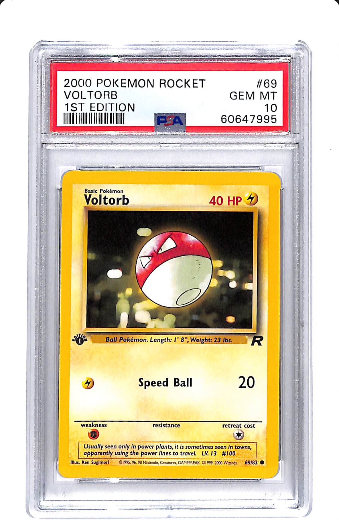 2000 POKEMON ROCKET VOLTORB 1ST EDITION PSA 10