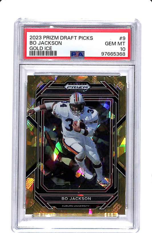 2023 PRIZM DRAFT PICKS BO JACKSON GOLD ICE PSA 10