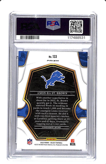 2022 SELECT AMON-RA ST.BROWN LIGHT BLUE PRIZM PSA/DAN CERT PSA 9 AUTO 10