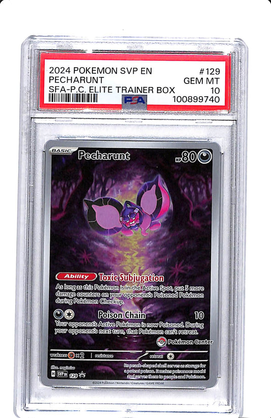2024 POKEMON SVP EN PECHARUNT POKEMON CENTER ETB PSA 10