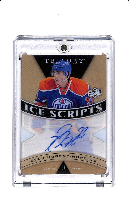 2012-13 UPPER DECK TRILOGY ICE SCRIPTS RYAN NUGENT-HOPKINS AUTO