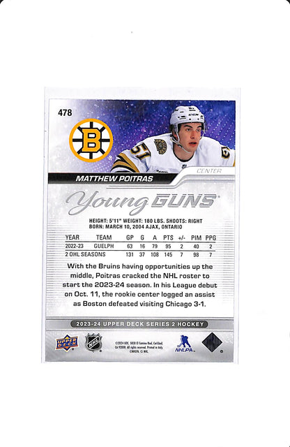 2023-24 UPPER DECK SERIES 2 YOUNG GUNS DELUXE MATTHEW POITRAS 024/250