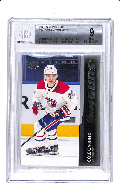 2021-22 UPPER DECK SERIES 1 COLE CAUFIELD YOUNG GUNS BGS 9