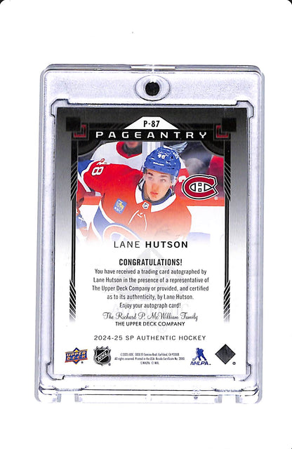 2024-25 UPPER DECK SP AUTHENTIC LANE HUTSON PAGEANTRY ROOKIE AUTO