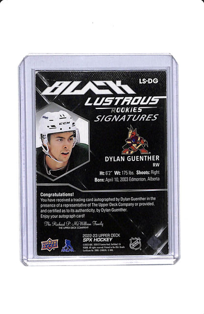 2022-23 SPX DYLAN GUENTHER BLACK LUSTROUS ROOKIE SIGNATURES 046/199