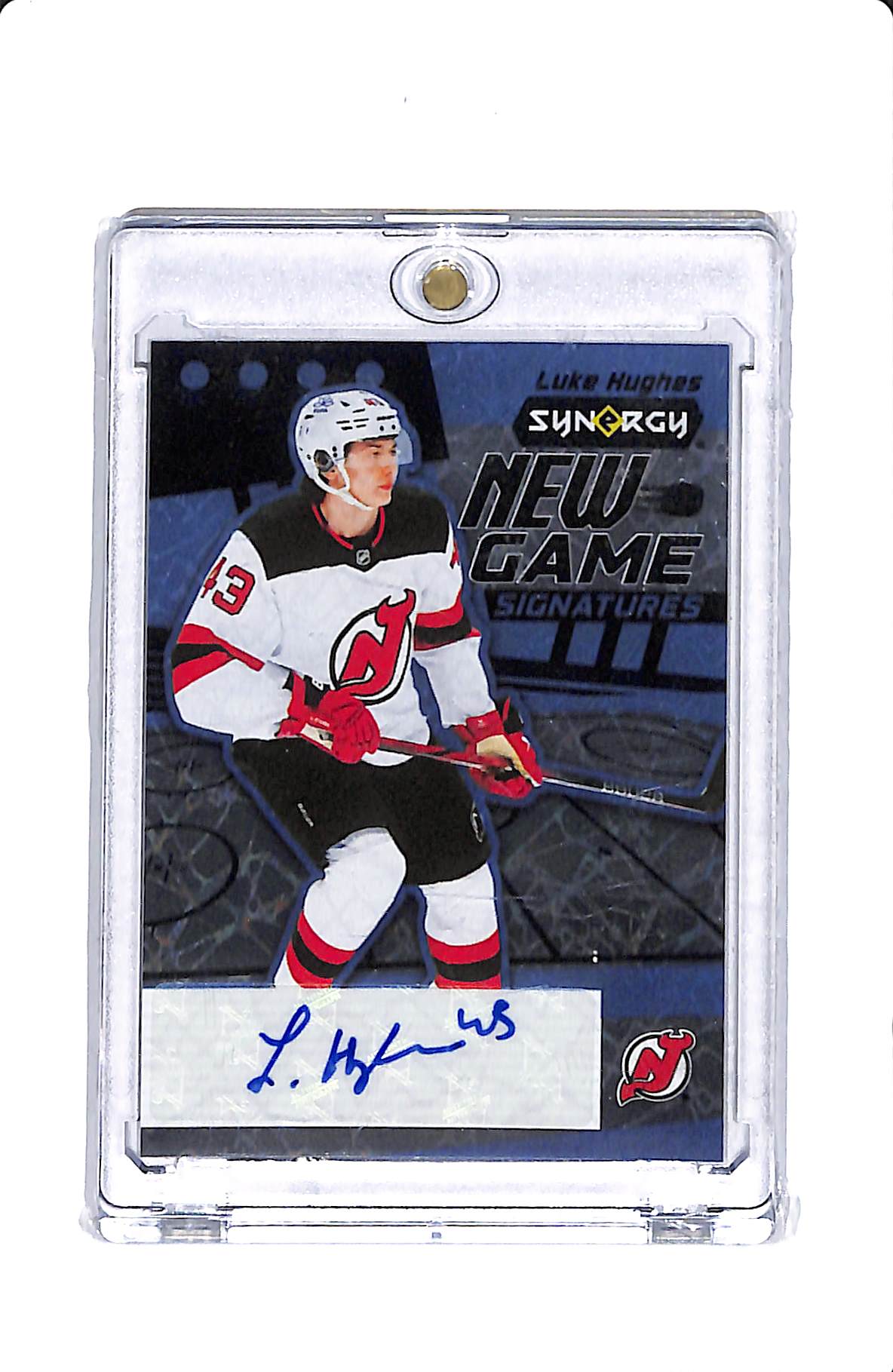 2024-25 UPPER DECK SYNERGY LUKE HUGHES NEW GAME SIGNATURES 14/15