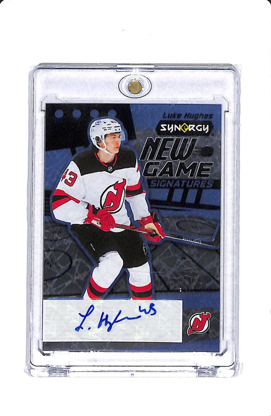 2024-25 UPPER DECK SYNERGY LUKE HUGHES NEW GAME SIGNATURES 14/15
