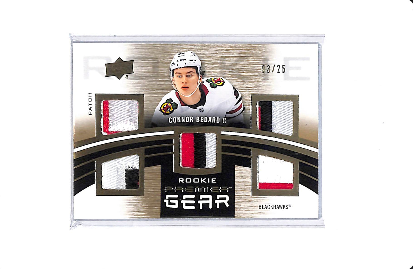 2023-24 UPPER DECK PREMIER CONNOR BEDARD ROOKIE PREMIER GEAR 03/25