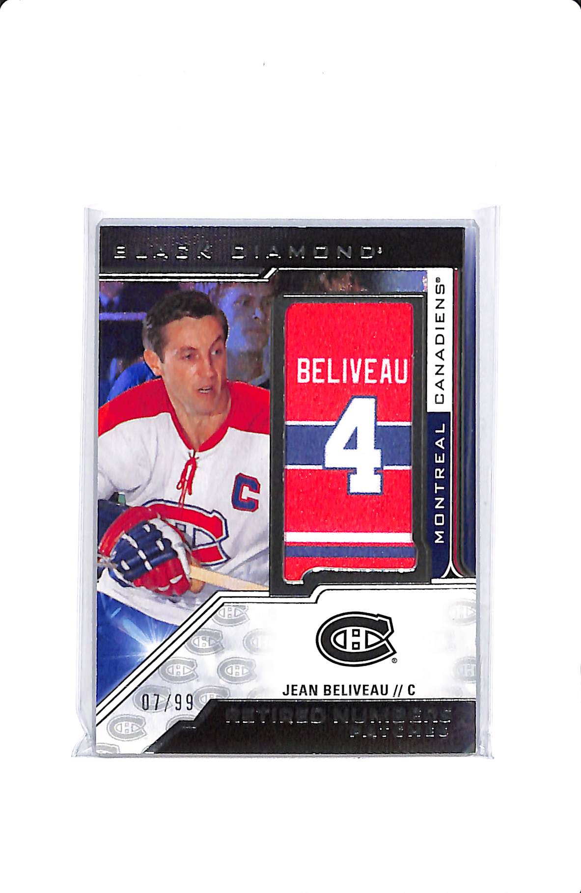 2022-23 UPPER DECK BLACK DIAMOND JEAN BELIVEAU RETIRED NUMBERS 07/99