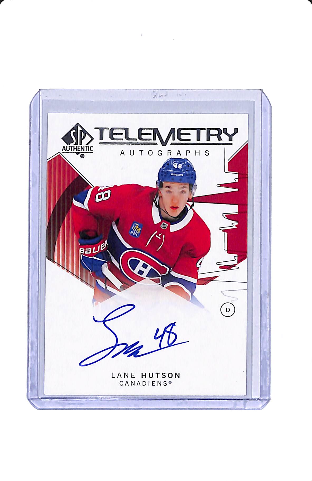 2024-25 UPPER DECK SP AUTHENTIC LANE HUTSON TELEMETRY ROOKIE AUTOGRAPHS