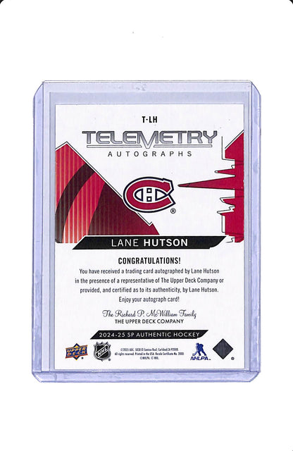 2024-25 UPPER DECK SP AUTHENTIC LANE HUTSON TELEMETRY ROOKIE AUTOGRAPHS