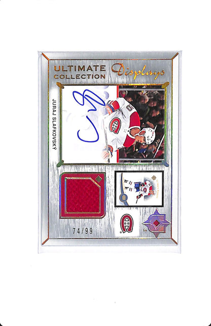 2022-23 UPPER DECK ULTIMATE JURAJ SLAFKOVSKY DISPLAYS ROOKIE AUTO 74/99