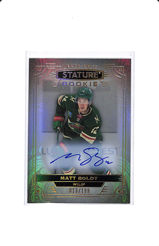 2022-23 UPPER DECK STATURE MATT BOLDY ROOKIE AUTO 013/199