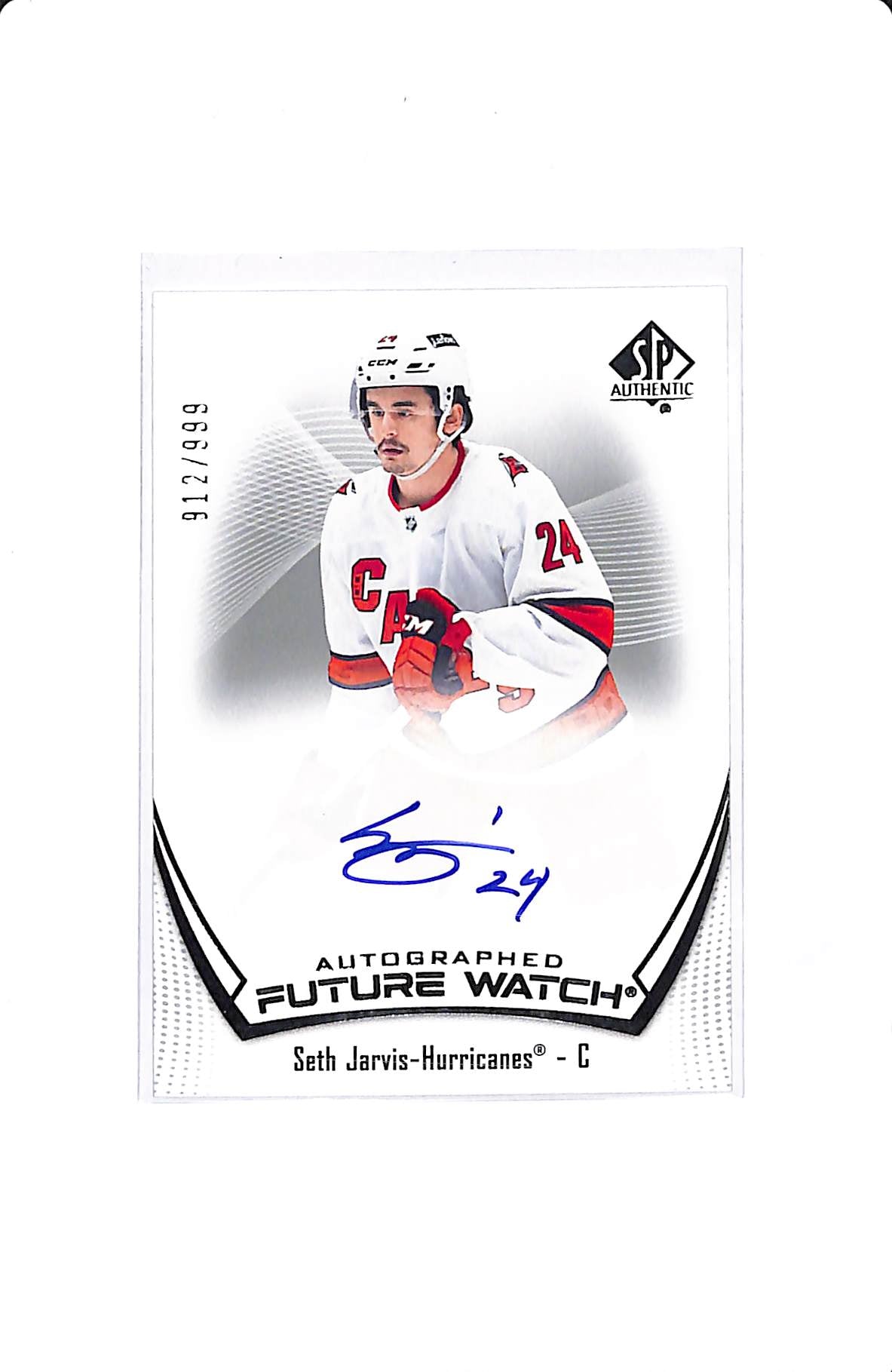 2021-22 UPPER DECK SP AUTHENTIC SETH JARVIS FUTURE WATCH AUTO 912/999