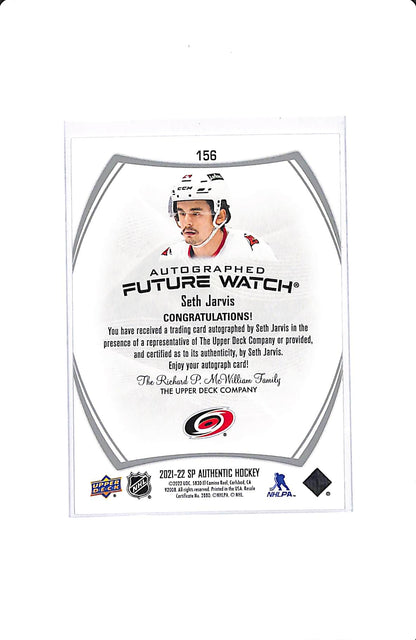 2021-22 UPPER DECK SP AUTHENTIC SETH JARVIS FUTURE WATCH AUTO 912/999