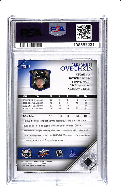 2024-25 UPPER DECK SERIES 1 ALEX OVECHKIN YOUNG GUNS RENEWED PSA 10