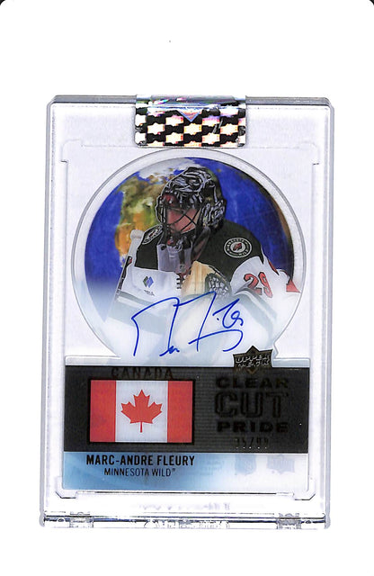2022-23 UPPER DECK CLEAR CUT MARC-ANDRE FLEURY CLEAR CUT PRIDE AUTO 35/99