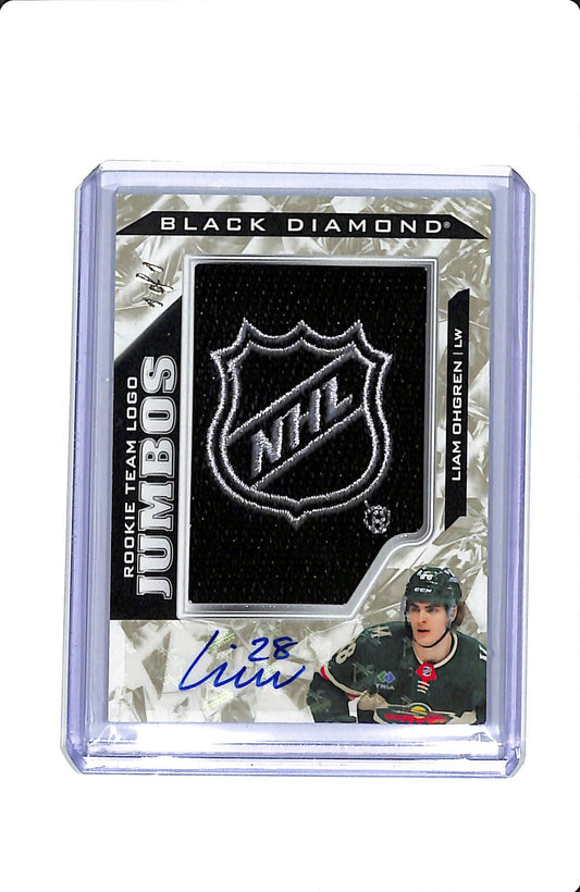 24-25 UD BLACK DIAMOND LIAM OHGREN ROOKIE TEAM LOGO JUMBOS AUTO 1/1