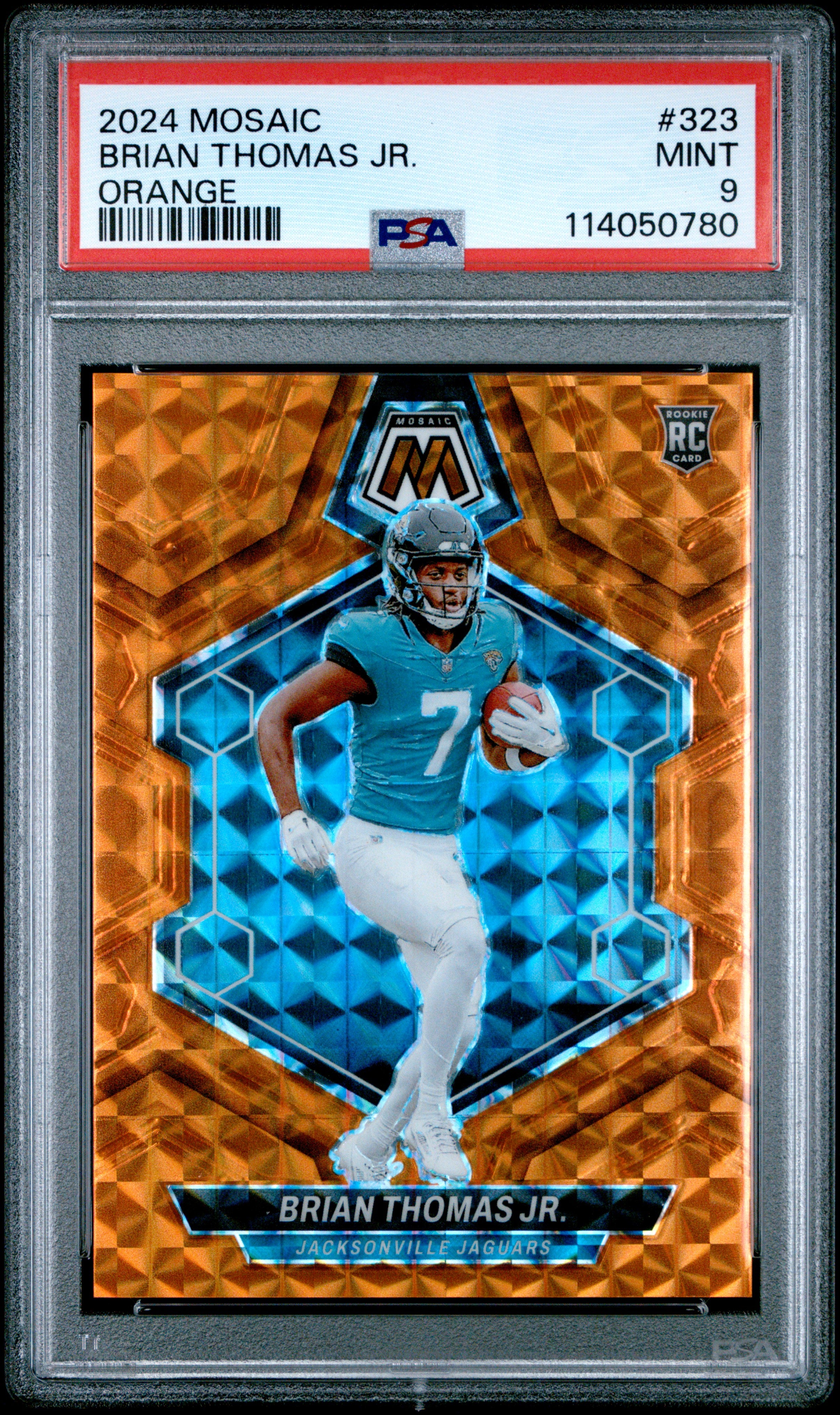 2024 PANINI MOSAIC BRIAN THOMAS JR ORANGE ROOKIE /199 PSA 9 #656