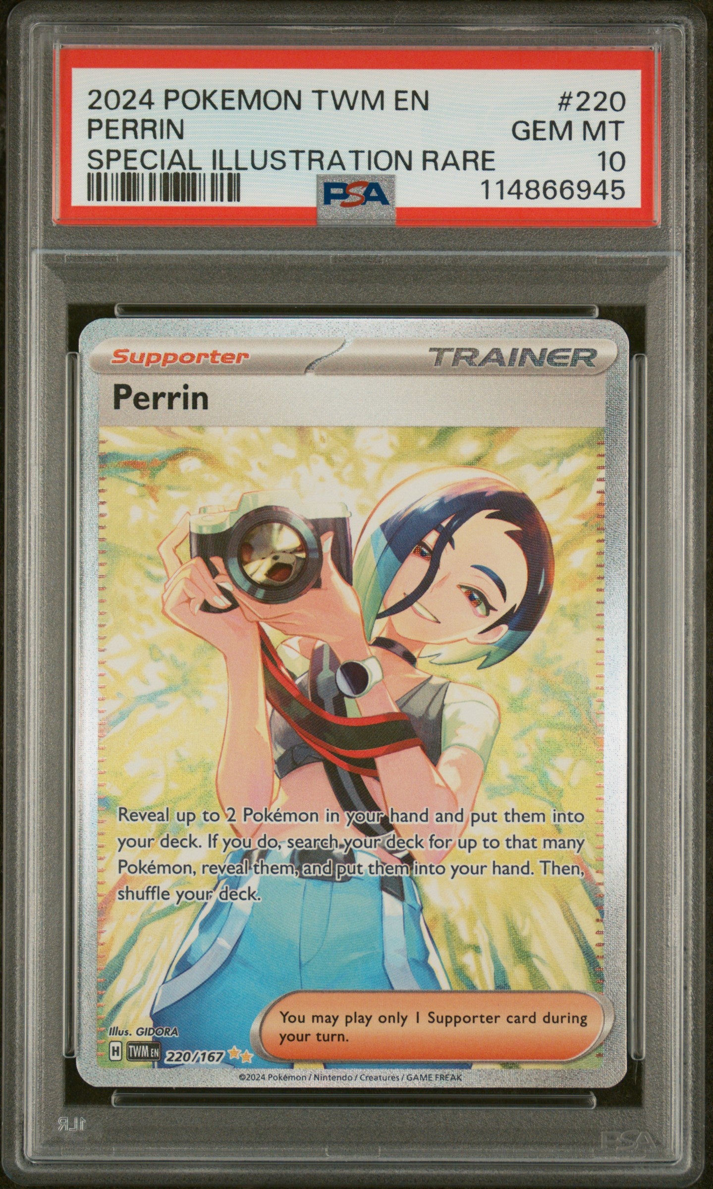 2024 Pokemon Perrin Twilight Masquerade Special Illustration Rare #220 PSA 10