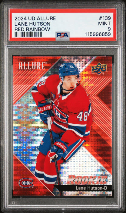 2024 UPPER DECK ALLURE #139 LANE HUTSON RED RAINBOW ROOKIE PSA 9