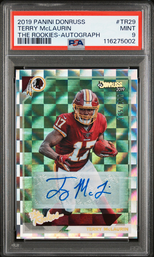2019 PANINI DONRUSS TERRY MCLAURIN THE ROOKIES AUTOGRAPH /299 PSA 9 #TR29