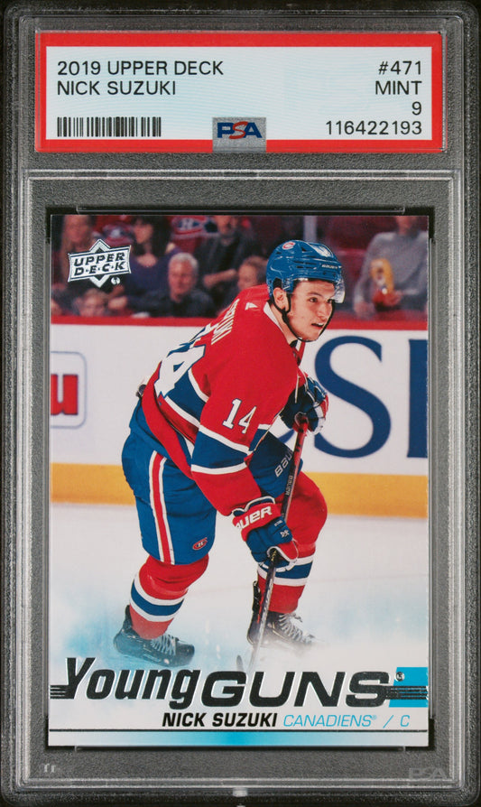 2019 UPPER DECK #471 NICK SUZUKI YOUNG GUNS PSA 9