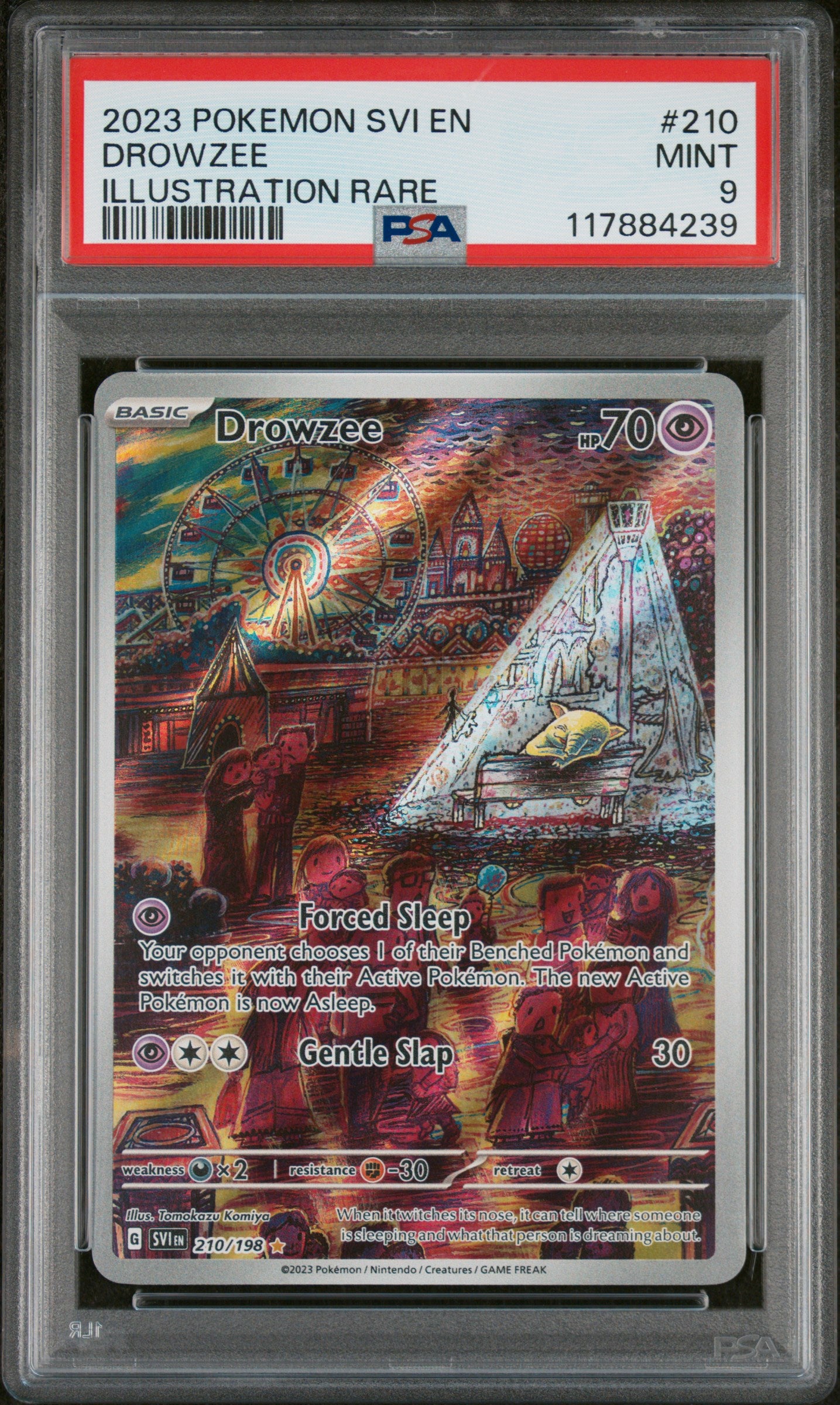 2023 POKEMON SVI EN - SCARLET & VIOLET #210 DROWZEE ILLUSTRATION RARE PSA 9