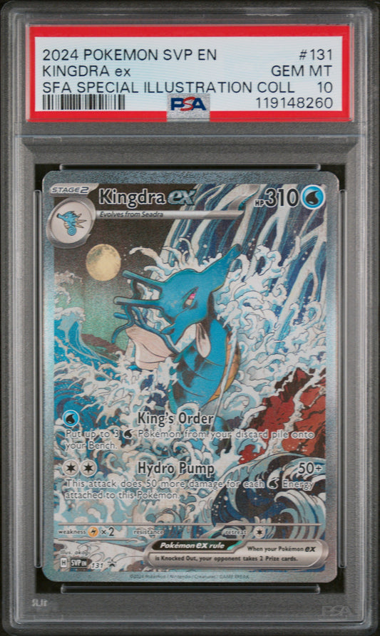 2024 POKEMON SVP EN SV BLACK STAR PROMO #131 KINGDRA ex SFA SPECIAL ILLUSTRATION COLL PSA 10