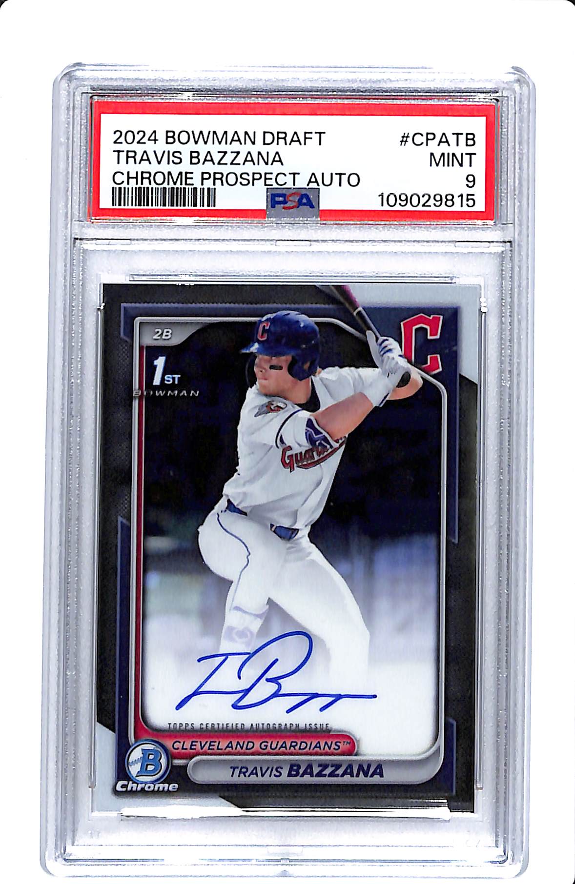 2024 TOPPS BOWMAN DRAFT CHROME PROSPECT AUTO TRAVIS BAZZANA PSA 9