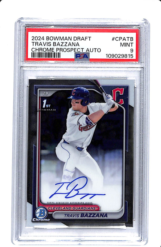 2024 TOPPS BOWMAN DRAFT CHROME PROSPECT AUTO TRAVIS BAZZANA PSA 9