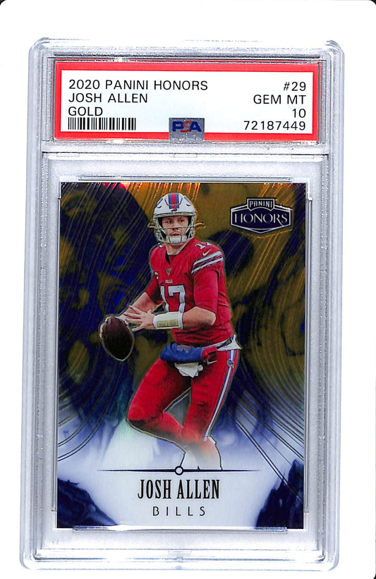 2020 PANINI HONORS JOSH ALLEN GOLD 1/5 PSA 10