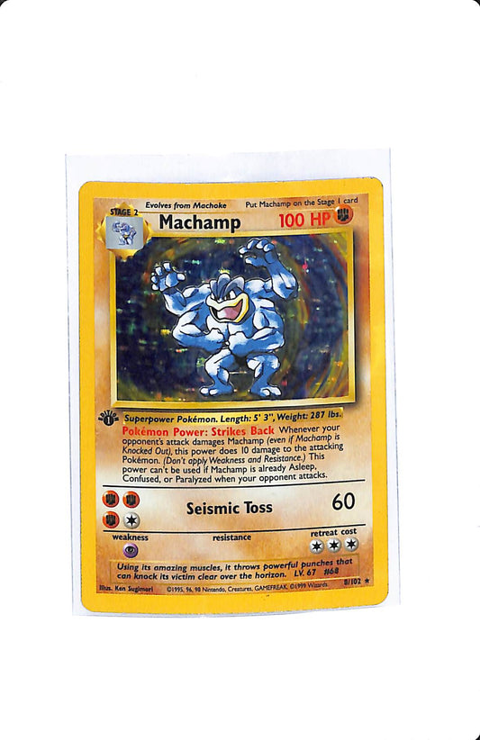 MACHAMP 1ST EDITION HOLO FOIL 8/102
