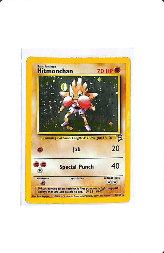 HITMONCHAN HOLO FOIL BASE SET II 8/130