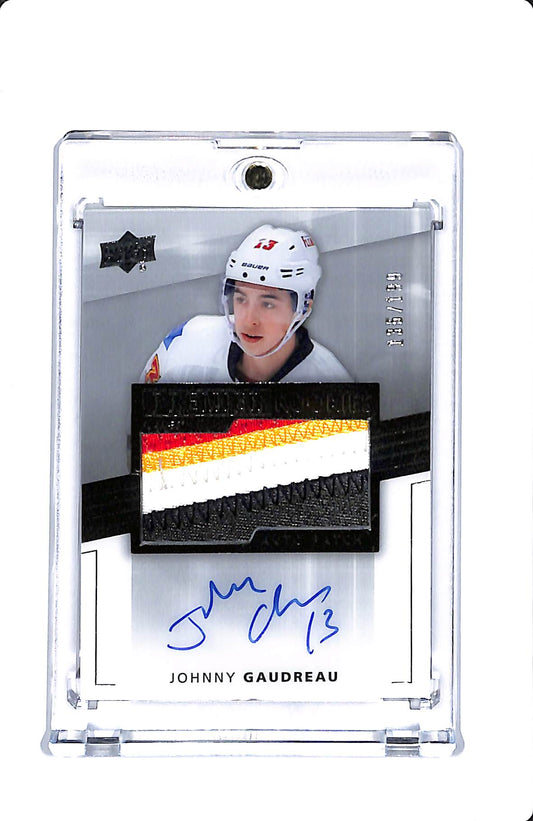 2024-25 UPPER DECK PREMIER PREMIER ROOKIES JOHNNY GAUDREAU ROOKIE PATCH AUTO 135/199