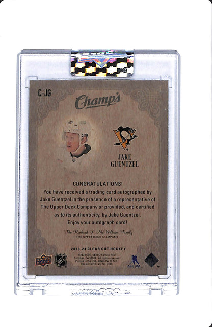 2023-24 UPPER DECK CLEAR CUT CHAMPS JAKE GUENTZEL AUTO