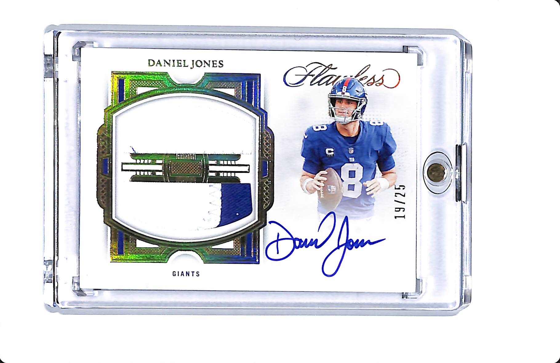 2022 PANINI FLAWLESS DANIEL JONES PATCH AUTO 19/25