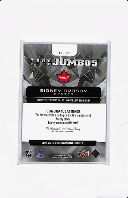 2025-26 BLACK DIAMOND TEAM LOGO JUMBOS SIDNEY CROSBY