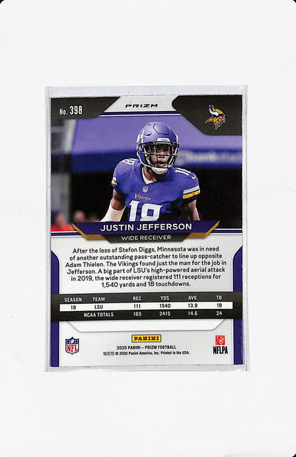 2020 PANINI PRIZM JUSTIN JEFFERSON NO HUDDLE DISCO