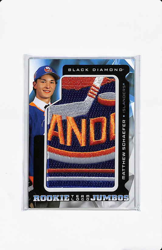 2025-26 BLACK DIAMOND MATTHEW SCHAEFER ROOKIE TEAM LOGO JUMBOS