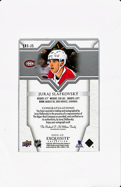 2022-23 EXQUISITE JURAJ SLAFKOVSKY ROOKIE AUTO /99