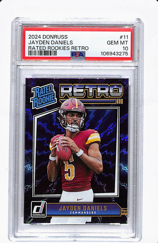 2024 DONRUSS JAYDEN DANIELS RATED ROOKIES RETRO PSA 10