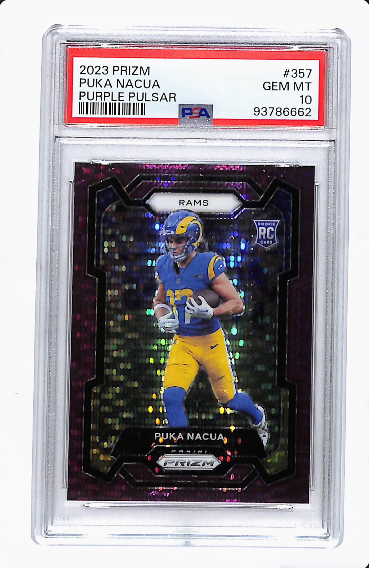 2023 PRIZM PUKA NACUA PRUPLE PULSAR ROOKIE PSA 10