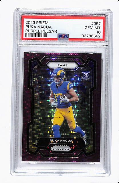 2023 PRIZM PUKA NACUA PRUPLE PULSAR ROOKIE PSA 10