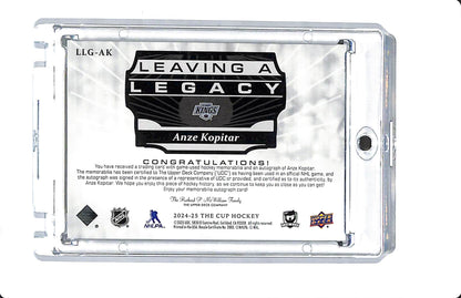2024-25 UPPER DECK THE CUP LEAVING A LEGACY ANZE KOPITAR PATCH AUTO 07/35