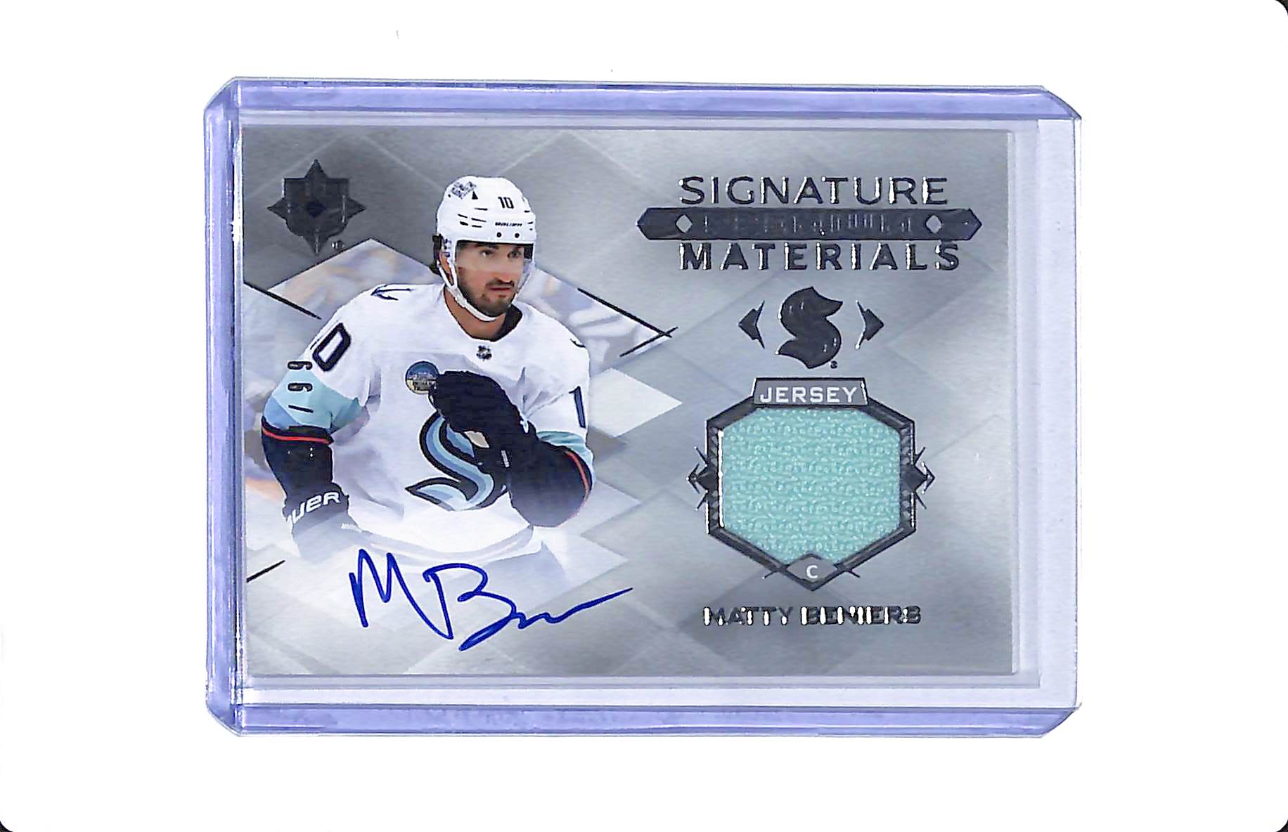 2023-24 UPPER DECK ULTIMATE COLLECTION SIGNATURE PREMIUM MATERIALS PATCH AUTO MATTY BENIERS 14/99