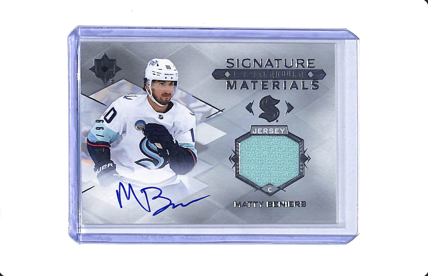 2023-24 UPPER DECK ULTIMATE COLLECTION SIGNATURE PREMIUM MATERIALS PATCH AUTO MATTY BENIERS 14/99
