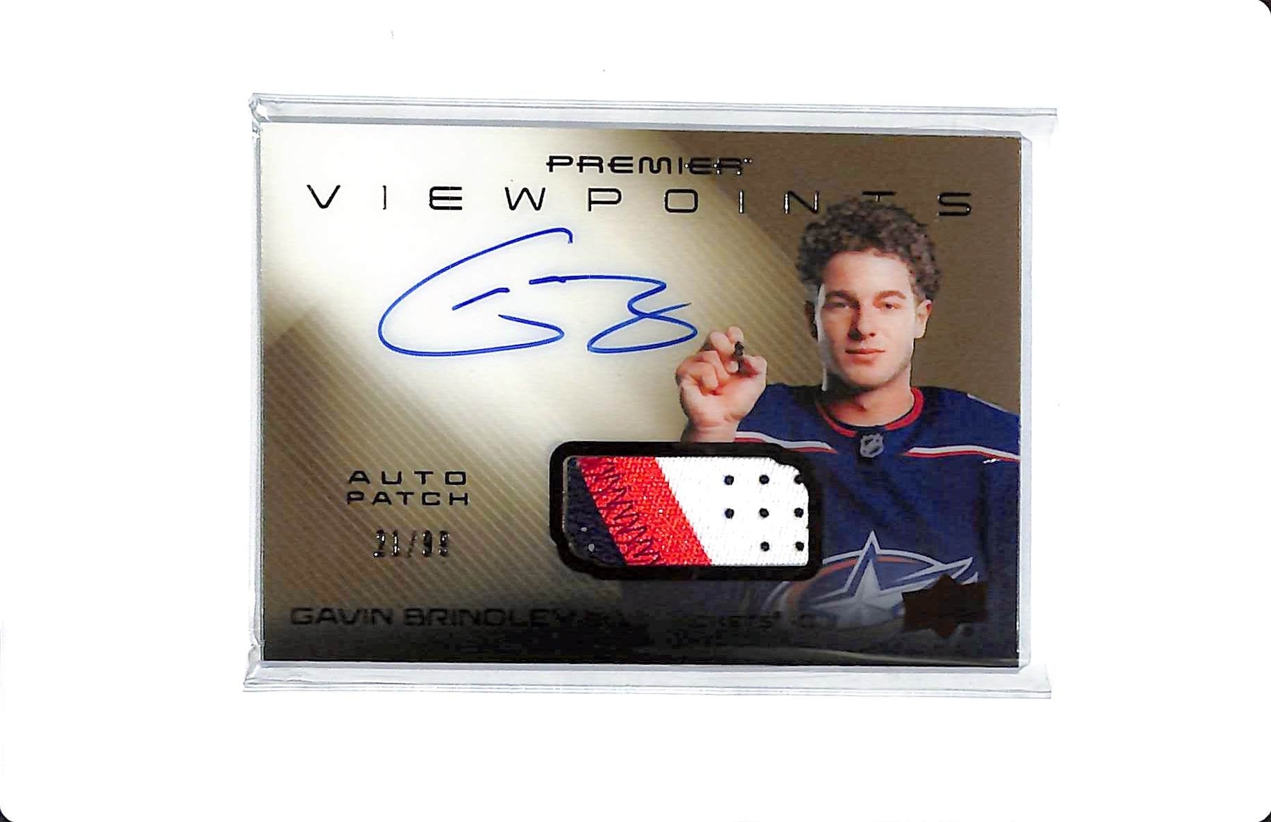 2024-25 UD PREMIER VIEWPOINTS BRONZE AUTO PATCH GAVIN BRINDLEY 21/99