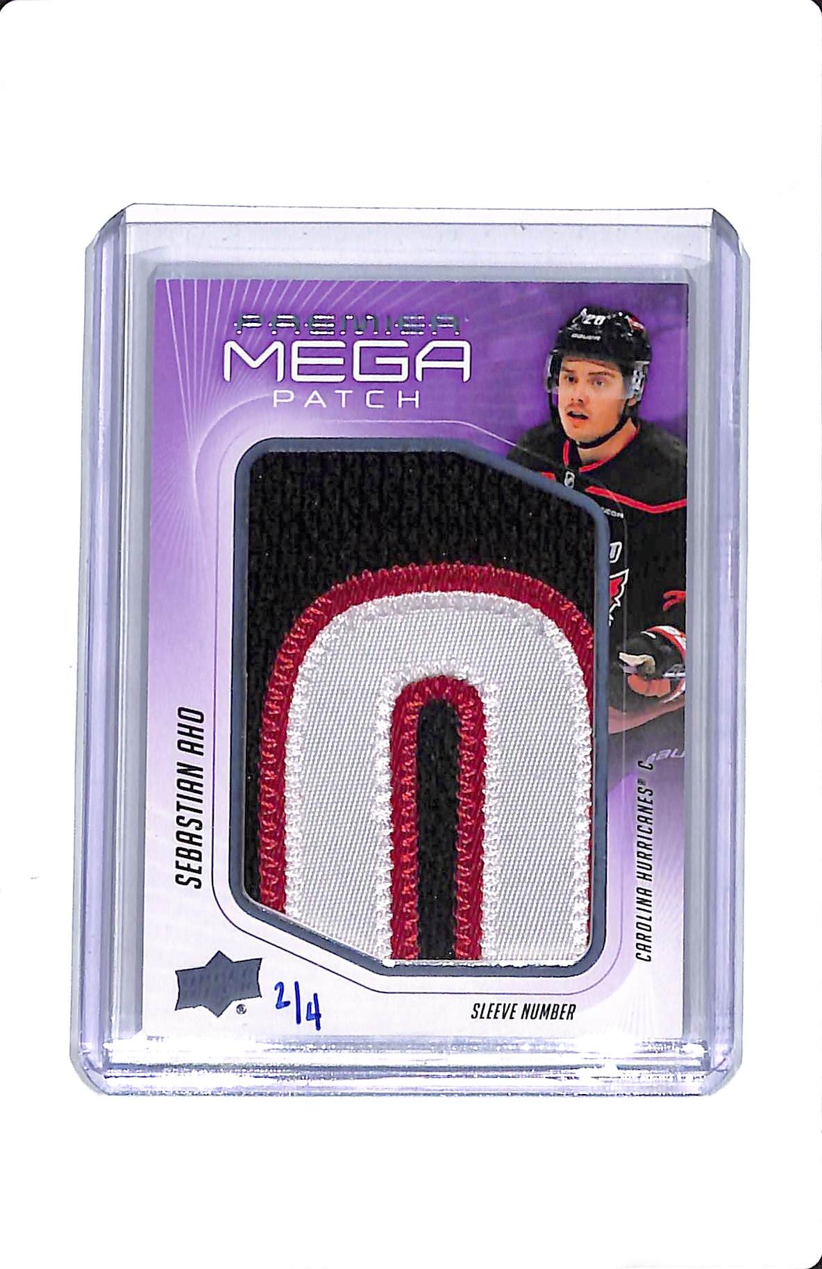 2024-25 UPPER DECK PREMIER MEGA PATCH SLEEVE NUMBER SEBASTIAN AHO 2/4