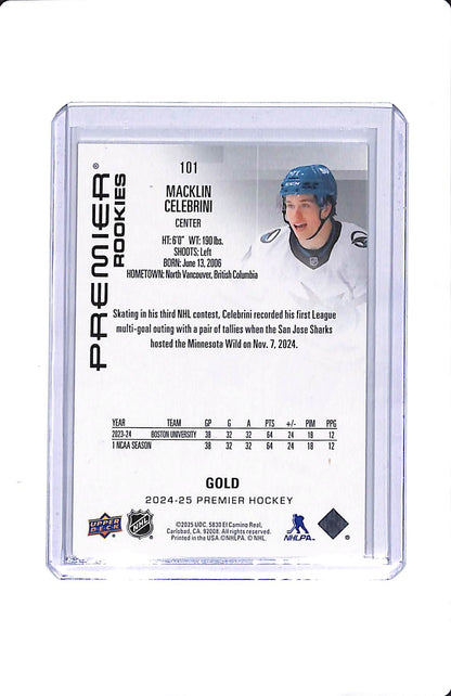 2024-25 UPPER DECK PREMIER ROOKIES GOLD MACKLIN CELEBRINI 150/199
